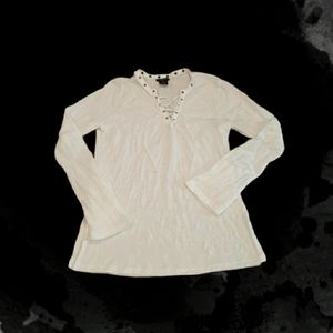 Long sleeve crinkle top